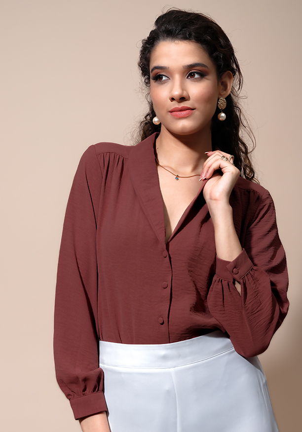 GRACE BROWN BLOUSE